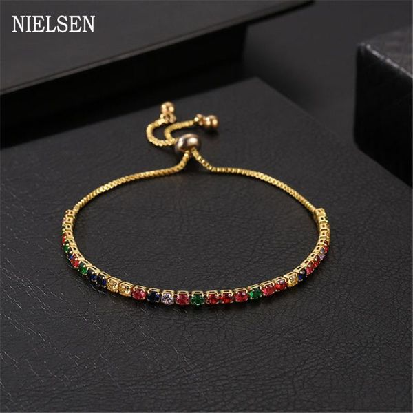 lovely tennis bracelet & bangles adjustable trendy colorful 2 mm zirconia bracelet for women valentine's day accessories, Black
lovely tennis bracelet & bangles adjustable trendy colorful 2 mm zirconia bracelet for women valentine's day accessories, Black