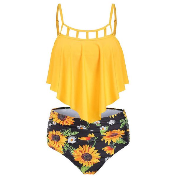 swimwear women 2020 high waist sunflower print push up padded bra beach bikini set swimsuit beachwear womens bathing suits, White;black
swimwear women 2020 high waist sunflower print push up padded bra beach bikini set swimsuit beachwear womens bathing suits, White;black