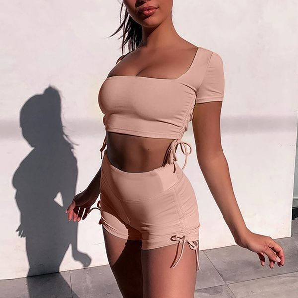 2020 summer womens solid vest sports fitness set elastic cropped +short pants ladies white pink red woman clothes, Gray
2020 summer womens solid vest sports fitness set elastic cropped +short pants ladies white pink red woman clothes, Gray