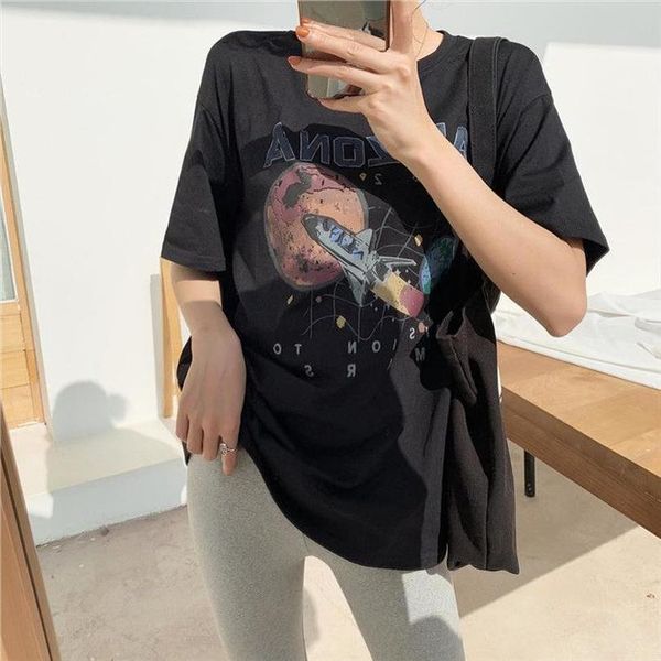 black t shirt women clothes mission to animal print mars spacecraft print arizona cotton t shirt, White
black t shirt women clothes mission to animal print mars spacecraft print arizona cotton t shirt, White