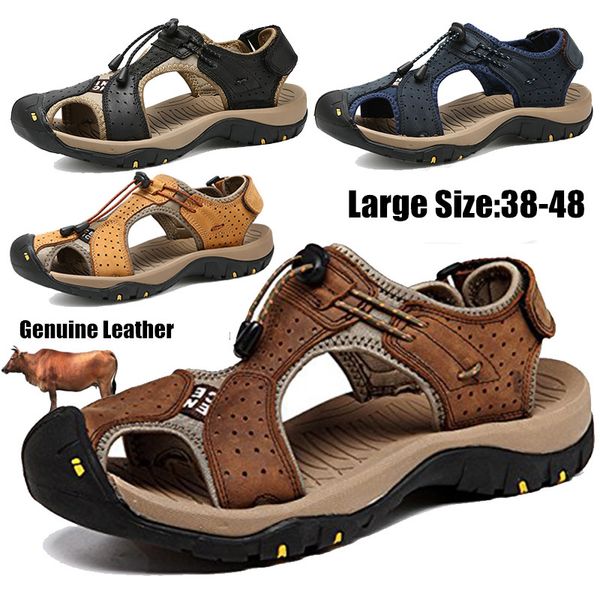 classic men's sandals summer genuine leather sandals men's outdoor hiking sandal men roman sandal big size anti-slip beach shoes, Black
classic men's sandals summer genuine leather sandals men's outdoor hiking sandal men roman sandal big size anti-slip beach shoes, Black