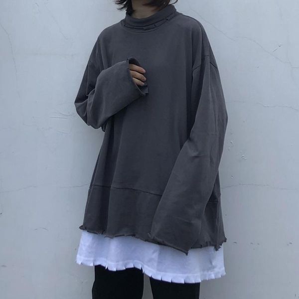 women's t-shirt rosetic bf style dark gothic fake two pieces women tshirts loose gray streetwear hip hop harajuku t shirts long, White
women's t-shirt rosetic bf style dark gothic fake two pieces women tshirts loose gray streetwear hip hop harajuku t shirts long, White