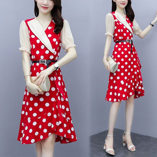 vazkx 2020 summer new slim fit skirt fishtail skirt large size women's clothing elegant waist v-neck fishtail dress polka dot stitching, Black;gray
vazkx 2020 summer new slim fit skirt fishtail skirt large size women's clothing elegant waist v-neck fishtail dress polka dot stitching, Black;gray