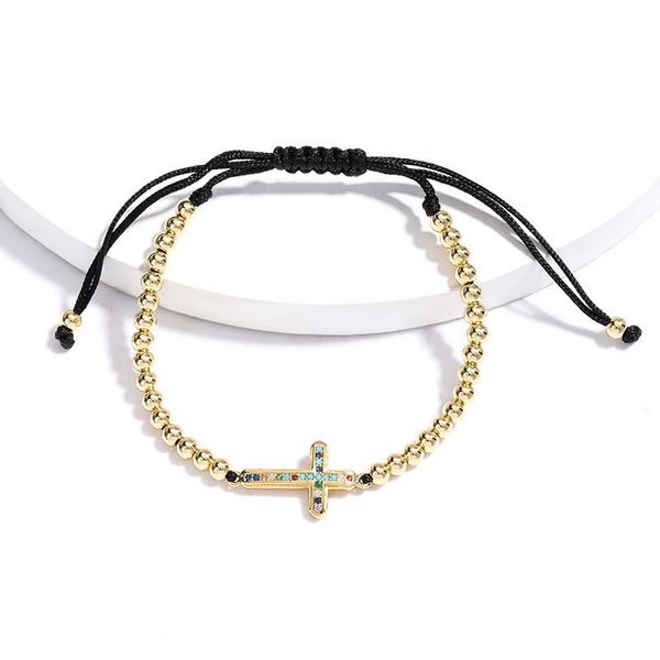 japanese and korean wind net red trendsetter colored diamond rhinestone cross copper plated gold round bead string black rope hand woven
japanese and korean wind net red trendsetter colored diamond rhinestone cross copper plated gold round bead string black rope hand woven