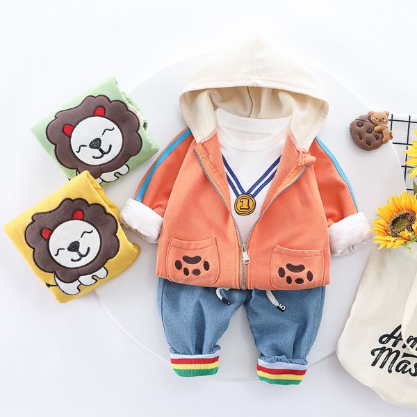 toddler baby boys clothing sets autumn outfits lion hoodie coat t-shirt pants 3pcs tracksuit children clothes kids sport suit, White
toddler baby boys clothing sets autumn outfits lion hoodie coat t-shirt pants 3pcs tracksuit children clothes kids sport suit, White