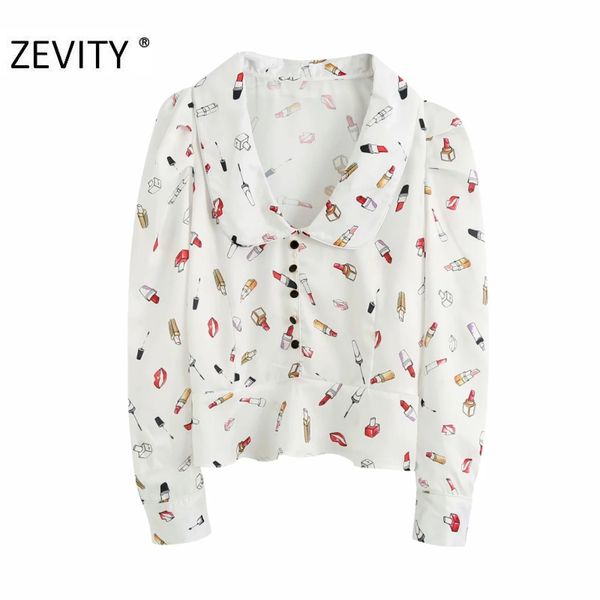 women's blouses & shirts zevity women fashion turn down collar buttons print casual smock blouse shirt pleats chic blusas femininas ls, White
women's blouses & shirts zevity women fashion turn down collar buttons print casual smock blouse shirt pleats chic blusas femininas ls, White