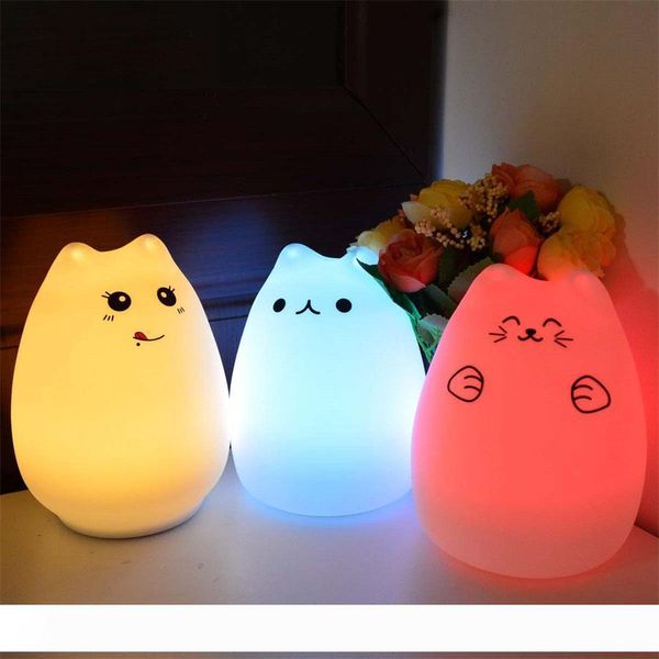 Colorful Cat Silicone LED Night Light Rechargeable Touch Sensor light 2 Modes Children Cute Night Lamp Bedroom Light
Colorful Cat Silicone LED Night Light Rechargeable Touch Sensor light 2 Modes Children Cute Night Lamp Bedroom Light
