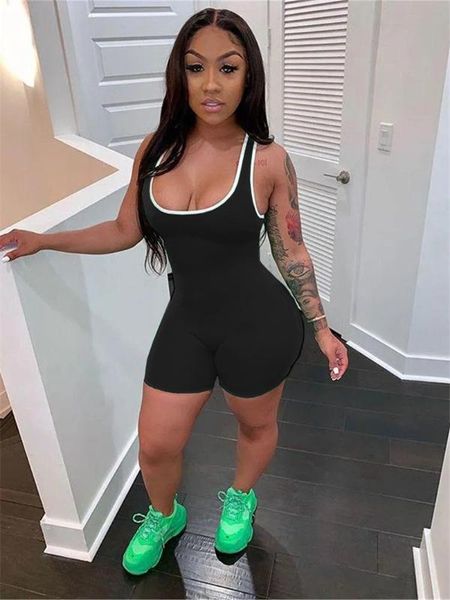 women's jumpsuits & rompers 2021 women sleeveless tank jumpsuit playsuit bodycon shorts solid stretch pants trousers, Black;white
women's jumpsuits & rompers 2021 women sleeveless tank jumpsuit playsuit bodycon shorts solid stretch pants trousers, Black;white