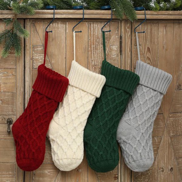 4 colors 37cm knit pure color christmas stockings santa claus candy gift bags xmas home festive party decorations
4 colors 37cm knit pure color christmas stockings santa claus candy gift bags xmas home festive party decorations