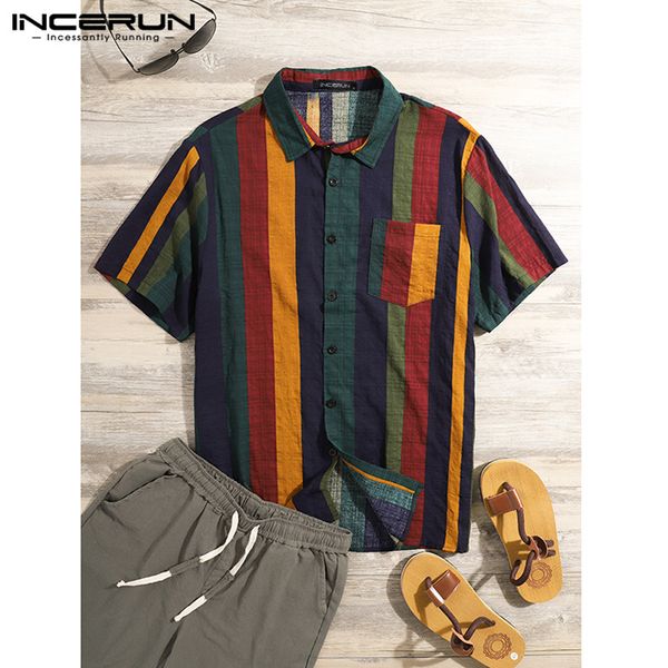 mens colorful striped camisa summer hawaiia holiday blusas short sleeve lapel shirts men casual buttons loose blouse plus size7, White;black
mens colorful striped camisa summer hawaiia holiday blusas short sleeve lapel shirts men casual buttons loose blouse plus size7, White;black