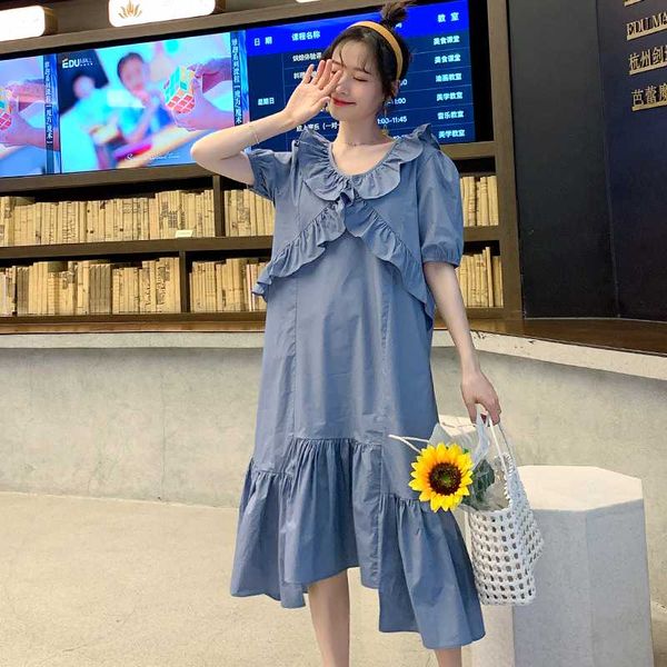 summer maternity cotton dress backless puff sleeve ruffles patchwork irregular ruffles pregnant women dress long loose dresses, White
summer maternity cotton dress backless puff sleeve ruffles patchwork irregular ruffles pregnant women dress long loose dresses, White