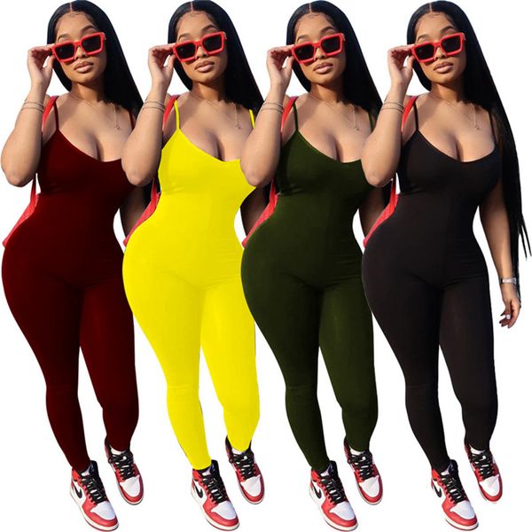 women rompers solid color jumpsuits sleeveless onesie spaghetti strap bodysuits clubwear summer clothes skinny one piece pants 3460, Black;white
women rompers solid color jumpsuits sleeveless onesie spaghetti strap bodysuits clubwear summer clothes skinny one piece pants 3460, Black;white