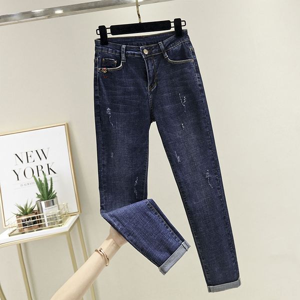 ysi5h autumn new large size and trousers and jeans women's fashion flanging ankle-length pants fat sister plus plus size mid-waist slim, Blue
ysi5h autumn new large size and trousers and jeans women's fashion flanging ankle-length pants fat sister plus plus size mid-waist slim, Blue