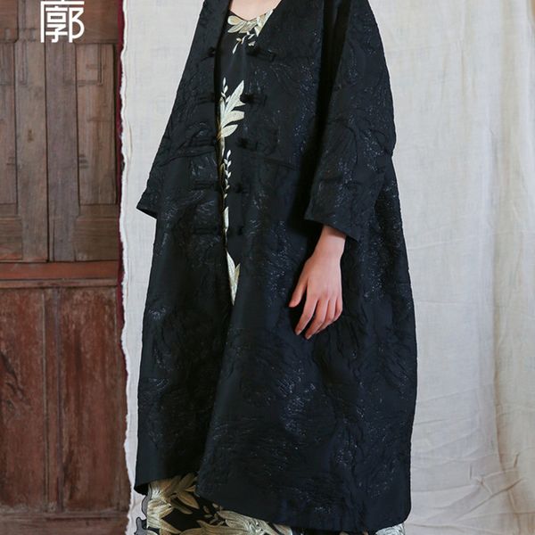 seven chinese wind black trench coat sleeve long three-dimensional jacquard spring coat in female, Tan;black
seven chinese wind black trench coat sleeve long three-dimensional jacquard spring coat in female, Tan;black