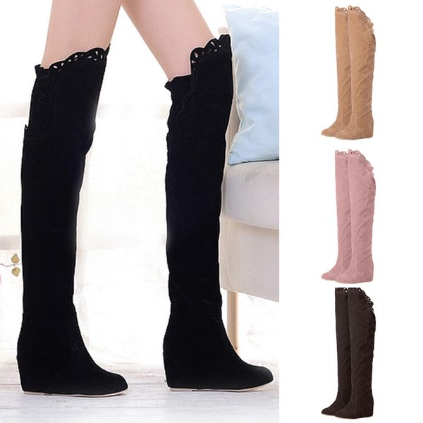 women wedges suede winter boots casual shoes woman keep warm retro over-the- knee boots ladies elasticated high-tube boots, Black
women wedges suede winter boots casual shoes woman keep warm retro over-the- knee boots ladies elasticated high-tube boots, Black