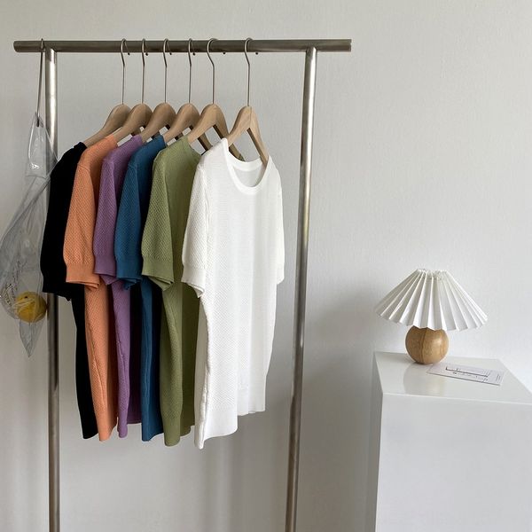 cistanche 2020 short sleeve knitwear knitwear solid color round neck loose t-shirt simple temperament yl8899, White
cistanche 2020 short sleeve knitwear knitwear solid color round neck loose t-shirt simple temperament yl8899, White