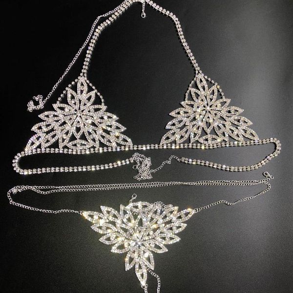 2020 new rhinestone chain bra body jewelry crystal bikini set beach lingerie outfit harness bling thong for women holiday t200508, Silver
2020 new rhinestone chain bra body jewelry crystal bikini set beach lingerie outfit harness bling thong for women holiday t200508, Silver