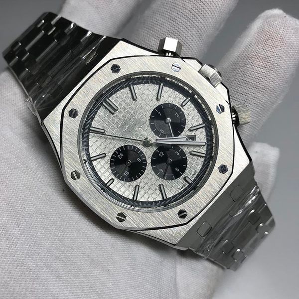 silver watch men automatic watches sweeping movement royal oak sapphire glass all 3 sub dials works style, Slivery;brown
silver watch men automatic watches sweeping movement royal oak sapphire glass all 3 sub dials works style, Slivery;brown