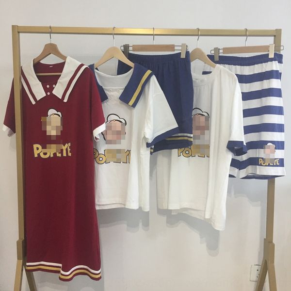 couple nightgown skirt women's pajamas pajamas summer short-sleeved shorts cotton strong cute cartoon navy sailor home suit, Black;brown
couple nightgown skirt women's pajamas pajamas summer short-sleeved shorts cotton strong cute cartoon navy sailor home suit, Black;brown