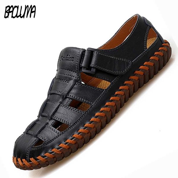 summer men's sandals genuine leather outdoor summer handmade men slippers shoes men beach breathable sneakers casual shoes mx200617, Black
summer men's sandals genuine leather outdoor summer handmade men slippers shoes men beach breathable sneakers casual shoes mx200617, Black