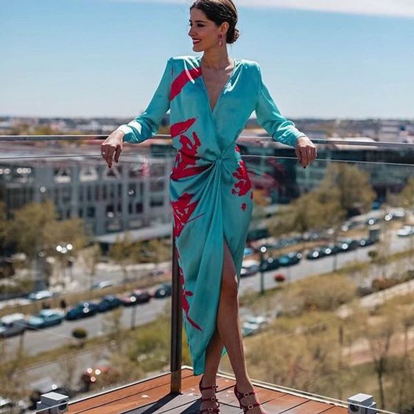 с длинными рукавами цветочной printed vintage платье, Black;gray 
с длинными рукавами цветочной printed vintage платье, Black;gray