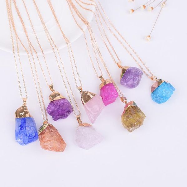 natural irregular rough stone crystal pendant european american fashion multicolor gold ring stone pendant druzy drusy necklace, Black
natural irregular rough stone crystal pendant european american fashion multicolor gold ring stone pendant druzy drusy necklace, Black