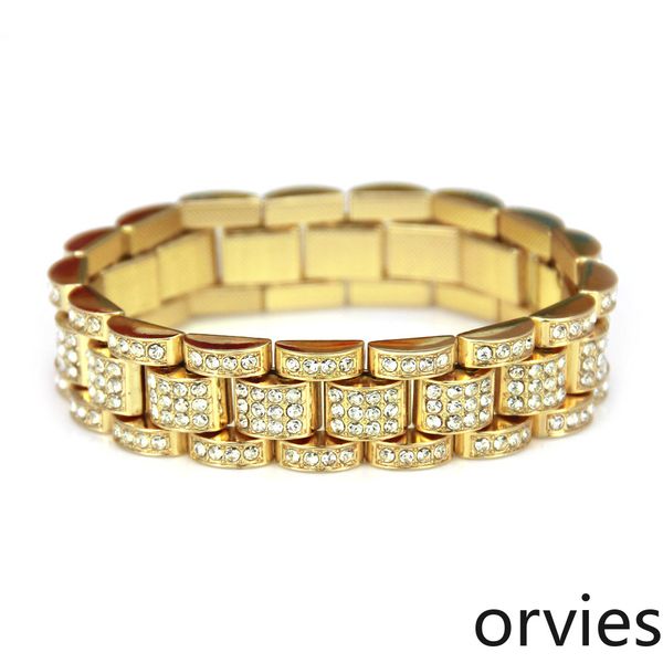 2020 europe and the united states selling diamond-encrusted hip-hop style bracelet men's fashion bracelet jewelry