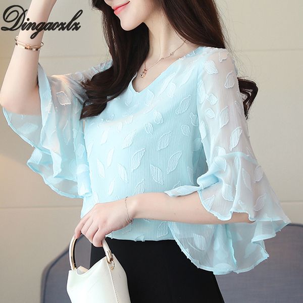 dingaozlz flare sleeve women shirt new fashion summer korean ruffles chiffon blouse casual clothing blusa, White
dingaozlz flare sleeve women shirt new fashion summer korean ruffles chiffon blouse casual clothing blusa, White