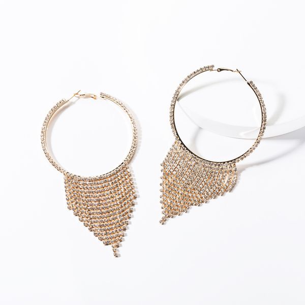 Exaggerated big circle acrylic diamond tassel earrings women's fashion full diamond Super Fairy earrings fashion fantasy style, Golden
Exaggerated big circle acrylic diamond tassel earrings women's fashion full diamond Super Fairy earrings fashion fantasy style, Golden