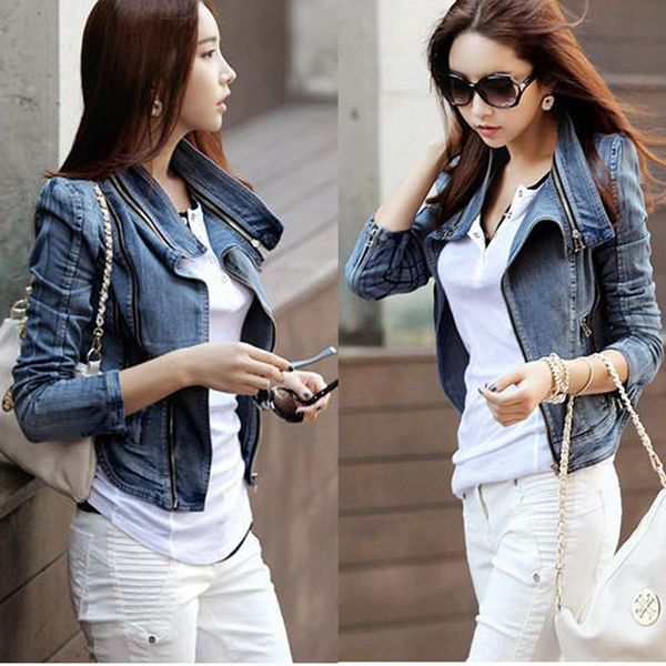 korean women's denim zipper women's slim jacket zipper jacket long sleeve short autumn clothing, Black;brown
korean women's denim zipper women's slim jacket zipper jacket long sleeve short autumn clothing, Black;brown