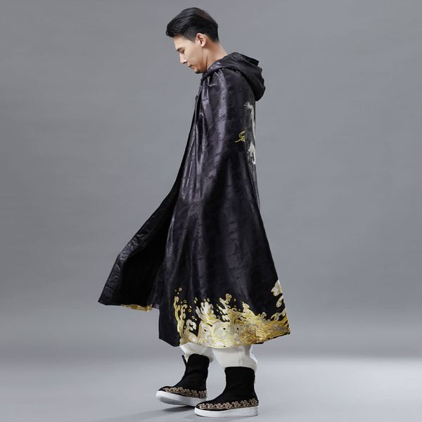 autumn new golden dragon hooded cape men's chinese style printed hooded long cloak windbreaker coat trench coat, Tan;black
autumn new golden dragon hooded cape men's chinese style printed hooded long cloak windbreaker coat trench coat, Tan;black