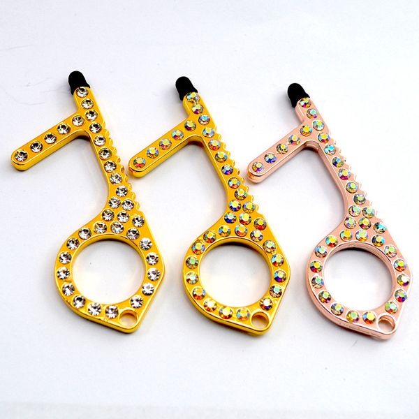 zero contact press elevator tool fashion diamond rhinestone metal door opener with phone touchscreen button portable anti-contact keychain
zero contact press elevator tool fashion diamond rhinestone metal door opener with phone touchscreen button portable anti-contact keychain