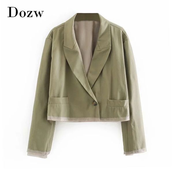 fashion army green color short blazer women patchwork long sleeve work wear blazers lady pocket single button coat, White;black
fashion army green color short blazer women patchwork long sleeve work wear blazers lady pocket single button coat, White;black