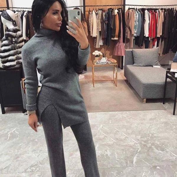 two piece dress mvgirlru autumn winter women high-neck knitted pullover sweater and pants suit, White
two piece dress mvgirlru autumn winter women high-neck knitted pullover sweater and pants suit, White