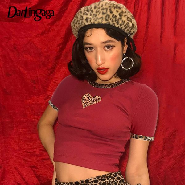 darlingaga fashion red ribbed female t-shirt leopard print patchwork heart t shirt women crop slim summer tee shirt femme, White
darlingaga fashion red ribbed female t-shirt leopard print patchwork heart t shirt women crop slim summer tee shirt femme, White