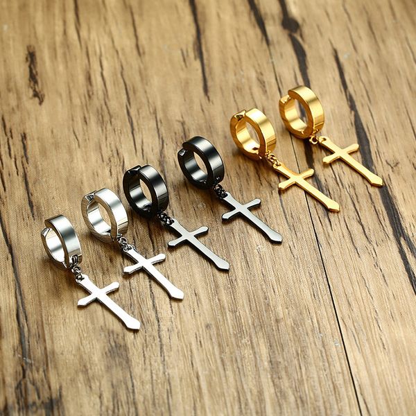 modyle black gold silver color drop earrings for women men punk small circle with cross stainless steel drop earring unisex, Golden
modyle black gold silver color drop earrings for women men punk small circle with cross stainless steel drop earring unisex, Golden