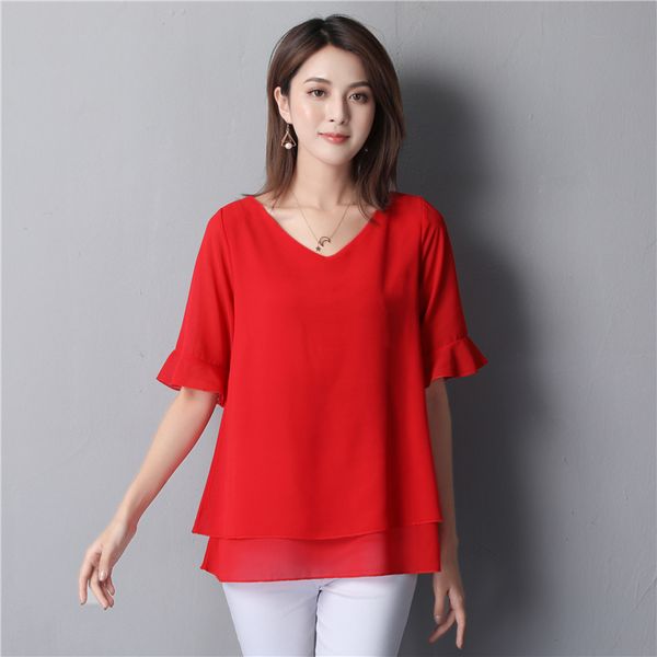 banerdanni new arrival women chiffon shirt 2020 summer casual batwing sleeve blouse loose v-neck female plus size 5xl, White
banerdanni new arrival women chiffon shirt 2020 summer casual batwing sleeve blouse loose v-neck female plus size 5xl, White
