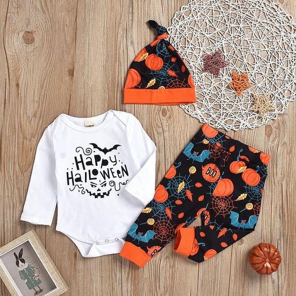 2020 spring and autumn baby sets boy halloween lettered pumpkin printed long-sleeve romper and pants, White
2020 spring and autumn baby sets boy halloween lettered pumpkin printed long-sleeve romper and pants, White