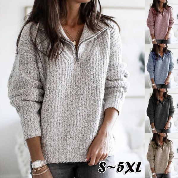 2020 European and American Autumn and Winter Zipper Pullover Long-Sleeved Sweater Sweater Coat Women, White
2020 European and American Autumn and Winter Zipper Pullover Long-Sleeved Sweater Sweater Coat Women, White