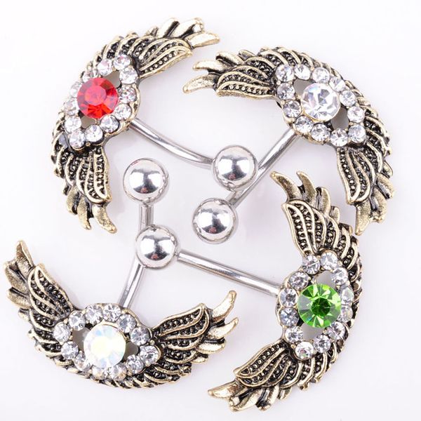 d0736-11 ( 8 colors ) mix colors wing style navel button ring piercing body jewlery 1.6*11*5/8 belly ring body jewelry, Silver
d0736-11 ( 8 colors ) mix colors wing style navel button ring piercing body jewlery 1.6*11*5/8 belly ring body jewelry, Silver