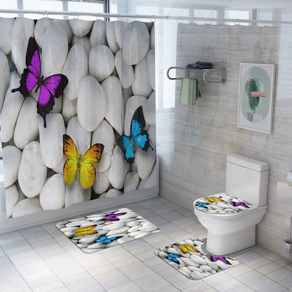 0cxkq new flannel color four-piece butterfly shower curtain butterfly stone printed toilet mat shower curtain four-piece set non-slip water
0cxkq new flannel color four-piece butterfly shower curtain butterfly stone printed toilet mat shower curtain four-piece set non-slip water