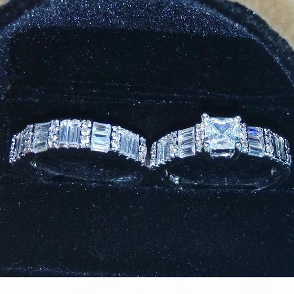 princess cut diamonique cz white gold filled engagement wedding band ring set for women men christmas gift size 5-10, Slivery;golden
princess cut diamonique cz white gold filled engagement wedding band ring set for women men christmas gift size 5-10, Slivery;golden