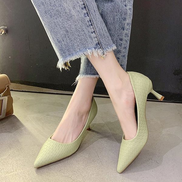 work fashion pu leather shallow pumps women stiletto heel shoes 2020 pointed toe office thin heels 6 cm rubber, Black
work fashion pu leather shallow pumps women stiletto heel shoes 2020 pointed toe office thin heels 6 cm rubber, Black