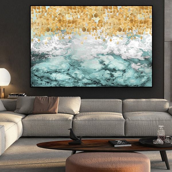 abstract wall art blue wave gold beach landscape canvas painting nordic srascape poster prints wall picture for living room home decoration
abstract wall art blue wave gold beach landscape canvas painting nordic srascape poster prints wall picture for living room home decoration