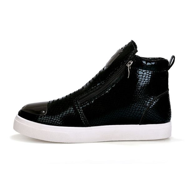 qasduo men shoes europe and the united states trends high shoes personality men's shoe plate side zipper, Black 
qasduo men shoes europe and the united states trends high shoes personality men's shoe plate side zipper, Black
