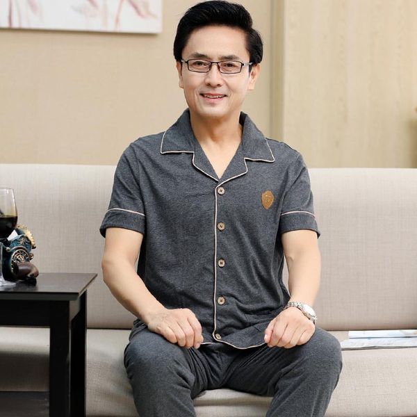 men's sleepwear short sleeve trousers pajamas men middle-aged spring and summer thin pure cotton men's-outer wear set tracksuit ho, Black;brown
men's sleepwear short sleeve trousers pajamas men middle-aged spring and summer thin pure cotton men's-outer wear set tracksuit ho, Black;brown