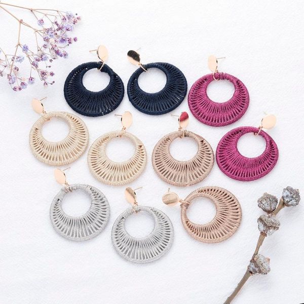 2020 5 colors woven cotton thread round earrings for women bohemian statement cotton big drop earring female fashion jewelry, Silver
2020 5 colors woven cotton thread round earrings for women bohemian statement cotton big drop earring female fashion jewelry, Silver