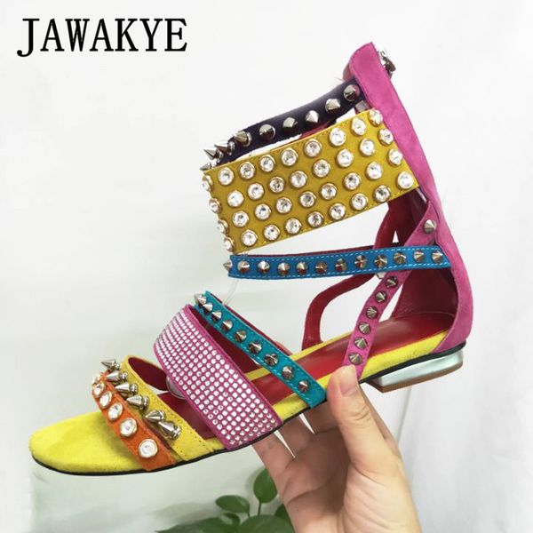 sandals rivets crystal flat summer ladies shoes pink ankle strap patchwork colorful rhinestone party woman, Black
sandals rivets crystal flat summer ladies shoes pink ankle strap patchwork colorful rhinestone party woman, Black