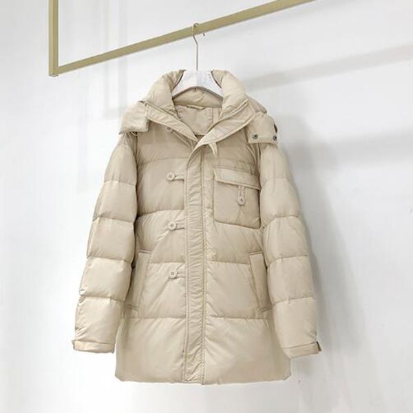 2020 new fashion women's 90% white duck down jacket zippers fashionable hooded winter warm button zipper korean version coat, Black
2020 new fashion women's 90% white duck down jacket zippers fashionable hooded winter warm button zipper korean version coat, Black
