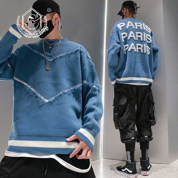 men loose knitwear fashion paris embroidery hip hop new sweaters, White;black
men loose knitwear fashion paris embroidery hip hop new sweaters, White;black
